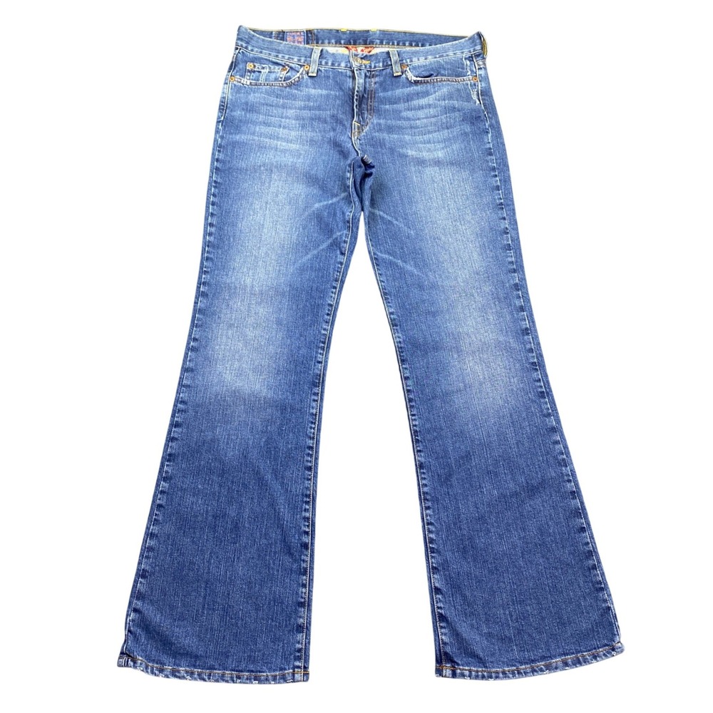Lucky Brand Sweet N Low Flare Jeans Womens 12/31 Blue Denim USA Grunge Western